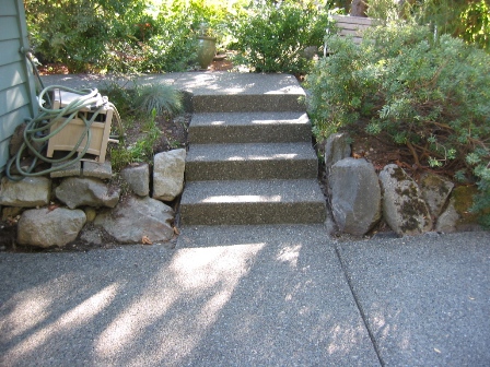 Exposed Aggregate Steps and Sidewalk